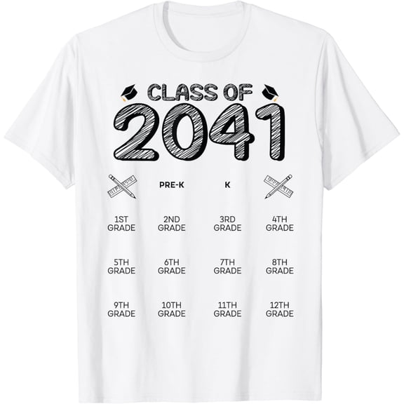 Class of 2041 Graduation First Day of School Grow With Me T-Shirt mens t shirt,white,women,funny,misfits,men,journey