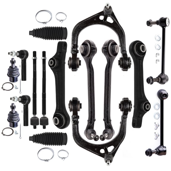 cciyu Lower Upper Control Arms Tie Rods w/ Boots Sway Bar Lower Ball Joint - 16pcs Front Suspension Kit fit 2012-2014 For Chrysler 300 2011-2016 For Dodge Challenger 2012-2016 For Dodge Charger