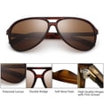 thumbnail image 3 of JIM HALO Polarized Aviator Sunglasses Men Women Oversize Plastic Driving Glasses (Tortoise Frame / Polarized Brown Lens), 3 of 7