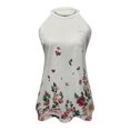 thumbnail image 4 of Moda para mujer cuello redondo cuello halter estampado chaleco un hombro sin mangas Tops Fridja qr4199, 4 of 4