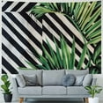thumbnail image 4 of AWERP Tropical Green Leaves with Geometric Background Home Decorative Tapestry Painting, 4 of 6