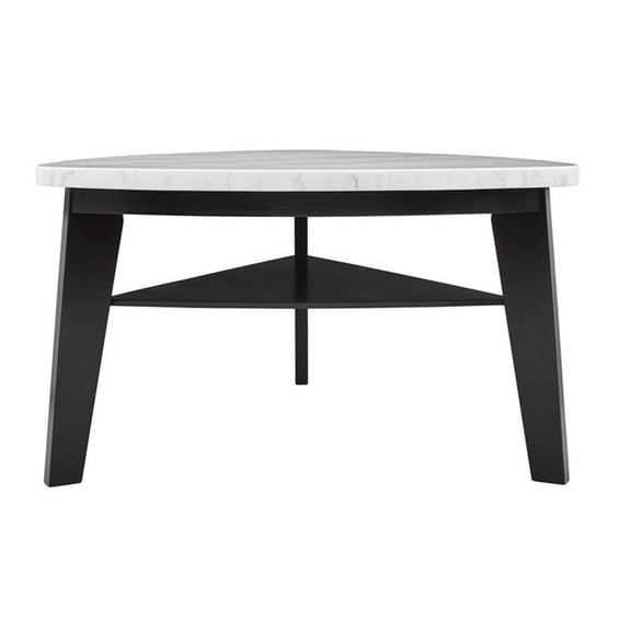Pemberly Row Contemporary White Marble Top Counter Height Table