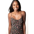 thumbnail image 3 of Black Floral Milkmaid Cami Mini Dress - Summer Casual Sleeveless, 3 of 4