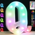 thumbnail image 1 of Luz LED con letras en forma de marquesina OYCBUZO Colorful Q, 22,5 x 4,5 cm, mando a distancia, 1 of 6