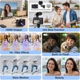 thumbnail image 5 of Ourlife 6K Digital Camera, 64MP Autofocus, 3" IPS Screen, Wide Angle Macro Lens, WiFi Control, 16X Zoom, External Mic, 64GB Card, 5 of 9
