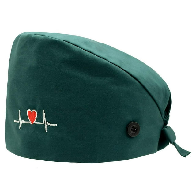 Under $5 Baseball Caps Green Fashion Printed Button Work Hat Casual Unisex Scrub Cap