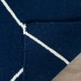 thumbnail image 2 of SAFAVIEH Dhurrie Solomon Geometric Moroccan Wool Runner Rug, Navy/Ivory, 2'6" x 8', 2 of 5