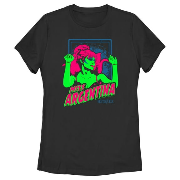 Women's Beetlejuice Neon Miss Argentina  Graphic T-Shirt