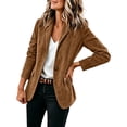 thumbnail image 2 of Caywon Womens Blazer with Button Front Lapel Collar Long Sleeve Lined Jacket with Shoulder Pads for Office Work Casual Wear, 2 of 9