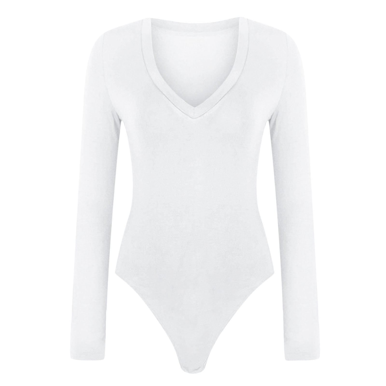 Z Supply] So Smooth V Neck Bodysuit-White — Ruthie Grace