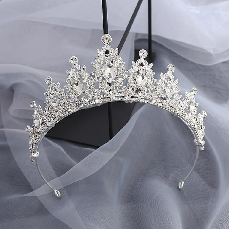 Wedding Tiara, Hair Accessory, Crystal Diadem, Silver Color 