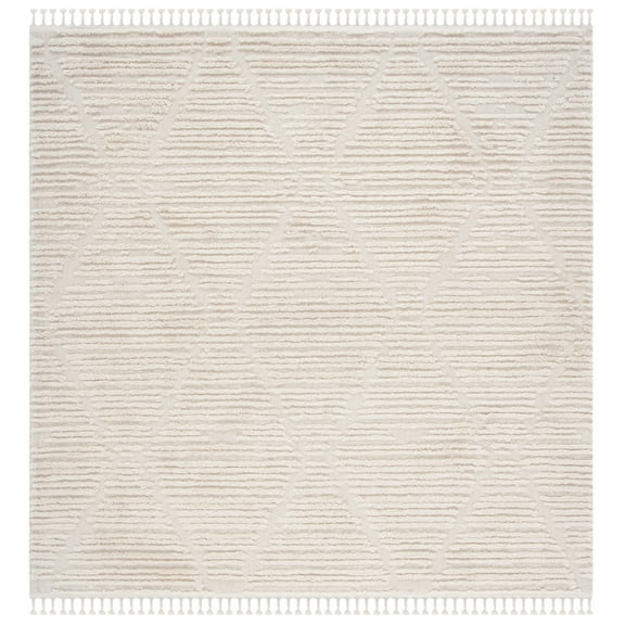 SAFAVIEH Marrakesh Naila Geometric Polyester Area Rug, Beige, 10' x 10' Square