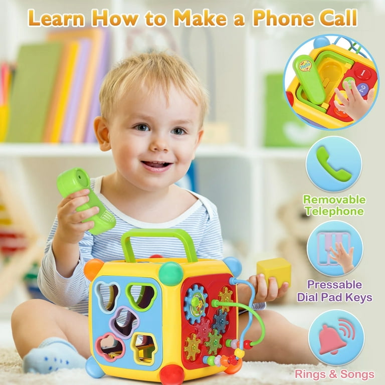 Sqnox 6-in-1 Baby Activity Cube with Music, Montessori
