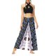 thumbnail image 1 of VISgogo Pantalones de pierna ancha de verano para mujer, pantalones sueltos sueltos de tiro medio con estampado bohemio con divisiones para yoga, playa, vacaciones VISgogo  moda, 1 of 7