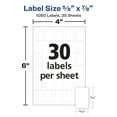 thumbnail image 4 of Avery Removable Labels, 5/8" x 7/8", 1,050 Total (5424), 4 of 6