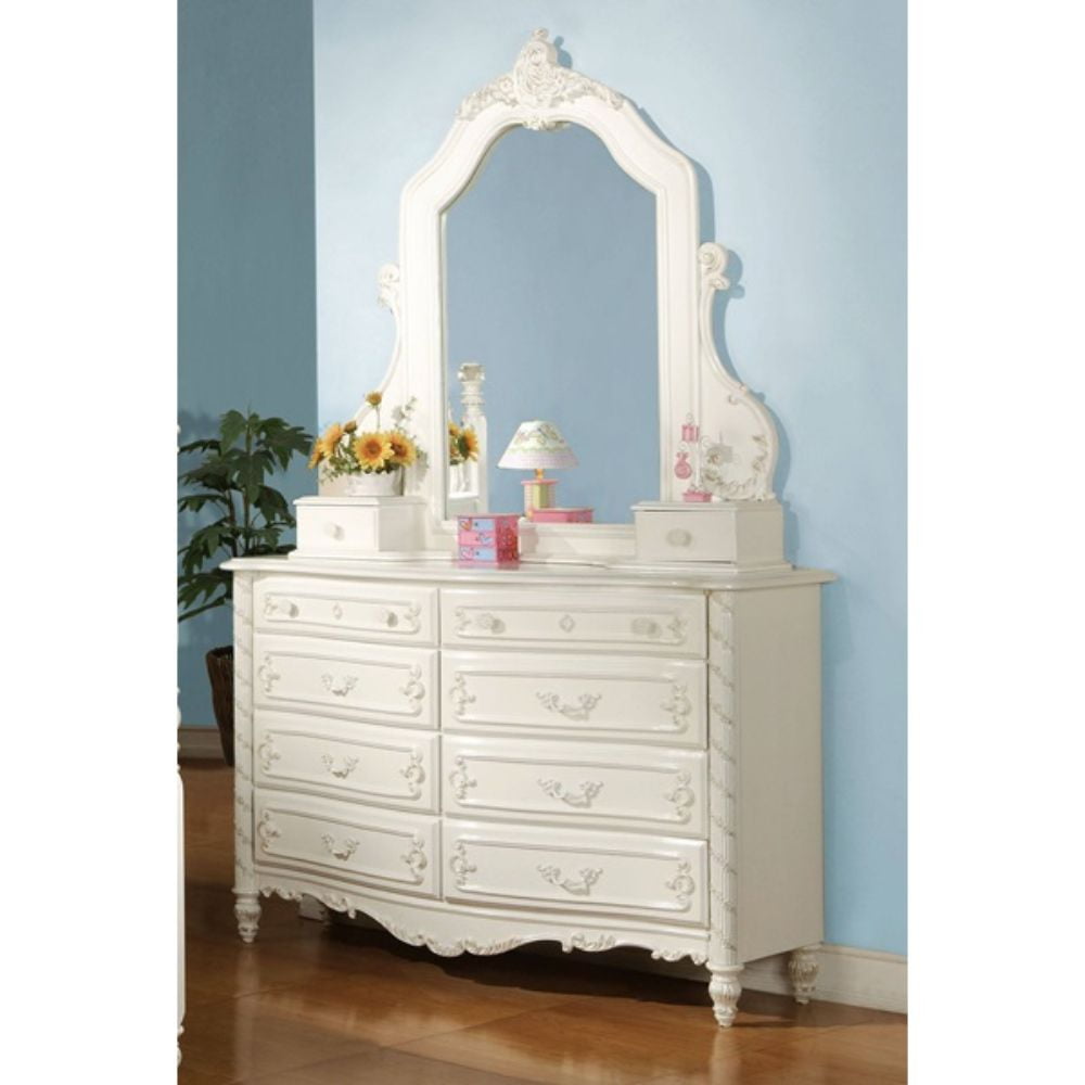 Acme Furniture Pearl, Pearl White and Gold Brush Accent Dresser with ...