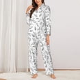 thumbnail image 2 of Picia Sea Turtle Pattern Women’s Long-Sleeve Sleepwear Set - Soft 2-Piece Loungewear with Pockets, Comfy PJs for Relaxing Nights-X-Large, 2 of 7