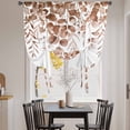 thumbnail image 3 of Eucalyptus Leaves Balloon Curtains for Bedroom/Front Door/Bathroom, Grey Pink Summer Botanical Watercolor Weeping Tie Up Curtains 63 Inch Length Kitchen Curtains Shades for Windows 46"x63", 3 of 8