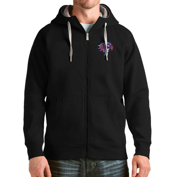 Men's Antigua Black Halifax Thunderbirds Victory Full-Zip Hoodie