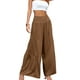 thumbnail image 3 of Sunloudy Pantalones de pierna ancha para mujer, pantalones plisados sueltos casuales de color sólido de cintura alta, caqui/negro/verde claro/blanco/verde/rojo vino Sunloudy  moda, 3 of 8