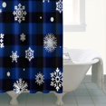 thumbnail image 4 of Blue Christmas Snowflake Pattern Shower Curtain 72"x72" ,Bathroom Decorative Shower Curtains Set with 12 Hooks,Modern Waterproof Washable Shower Curtain, 4 of 6