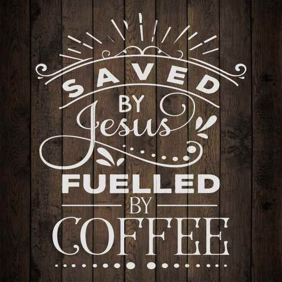 Saved by Jesus, Coffee Rustic Looking Inspiration Faith Wood Sign Wall Décor 8 x 8 Wood Sign B3-08080061076