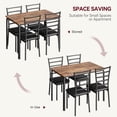 thumbnail image 4 of Gaderth 5 Piece Dining Table Set for 4, Kitchen Table and Chairs Set with 4 Upholstered Chairs, MDF Tabletop and Metal Frame, Space Saving Dining Room Furniture for Apartment, Kitchen, Small Space, 4 of 8