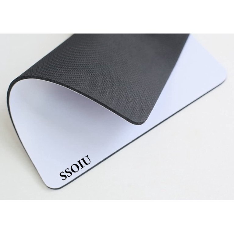 Inspirational Quote Mouse Pad - Stay Positive Work Hard Make It Happen Vintage Yellow Design With Stitched Edges