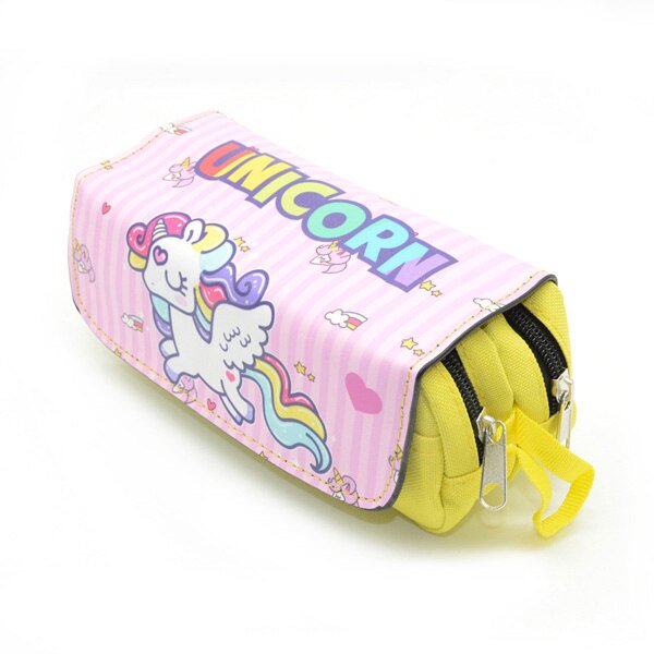 Estuche para lápices Unicornio Kawaii Papelería Estuche para bolígrafos Trousse Scolaire Astuccio Estuche para lápices de gran capacidad Estuche Lapices Estuche para lápices hola suerte unisex