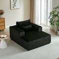 thumbnail image 6 of Corduroy Single Sofa Armchair, Upholstered Sleeper Sofa Couch Bed, Oversized Deep Seat Sofa Chaise Lounge Couches Arm Chair for Living Room Bedroom Apartment Office, Black, 6 of 9