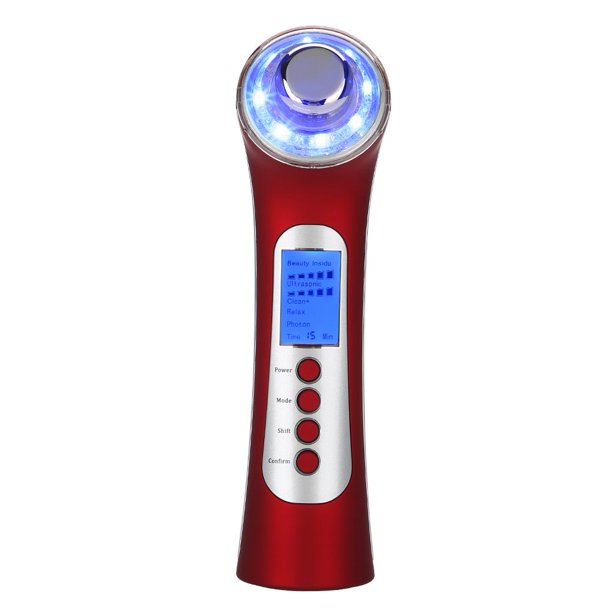 Tebru Anti-aging Device, Ultrasonic Beauty Machine, 5-IN-1 Portable