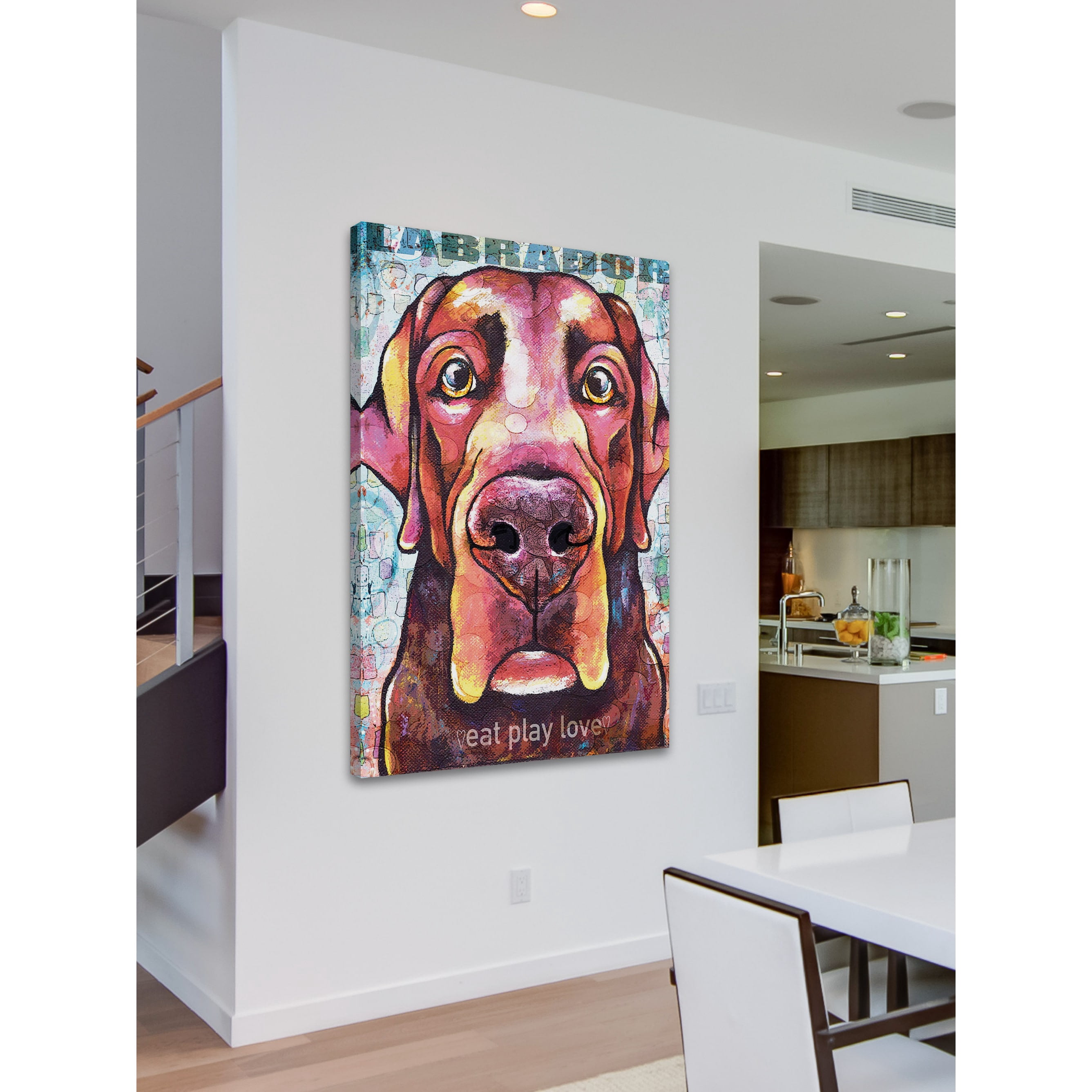 Marmont Hill - "Labrador Pop Art" by Stephanie Gerace Painting Print on Wrapped Canvas