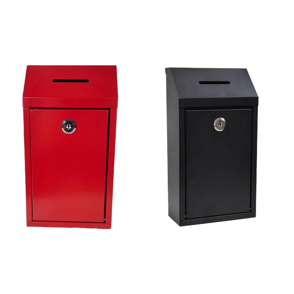 Outdoor Locked Mailbox Rainproof Wall School Mail Thickened Steel Security Mailbox for Donation Suggestion