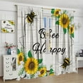 thumbnail image 5 of Bee Sunflower Blackout Curtains for Kitchen,Vintage Rustic Wood Panel Watercolor Farmhouse Sunflower Flower Bee Harvesting Window Drapes Print for Boys Girls Bedroom Living Room 55x63in, 5 of 6