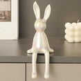 thumbnail image 1 of HeeHom Easter Bunny Figurines - Brass Sitting Bunny Rabbit Statue, Electroplated Ceramic Home Decor for Living Room, Office Desktop, Cabinets, Bookshelf Table Centerpiece & Gift, 1 of 7