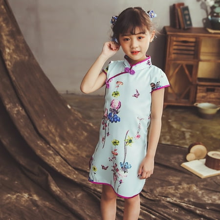 

Yohome Toddler Baby Girls Kids Flowers Cheongsam Floral Party Princess Dresses