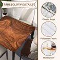 thumbnail image 4 of Wood Grain Square Table Cloth Fitted Tablecloth with Elastic Edge Walnut Wooden Tablecloths Waterproof Cloths for Home Dining Garden Party Farmhouse Decor, Fit for 36"x36" Tables, Style-1, 4 of 4