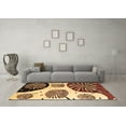 thumbnail image 3 of Ahgly Company Indoor Round Oriental Brown Modern Area Rugs, 4' Round, 3 of 4
