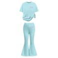 thumbnail image 4 of GPOECD Outfits for Girls Casual Flare Pants Outfit Two Piece Comfy Daily Wear for Autumn Girls Sets,Mint Green,11-12 Years, 4 of 5