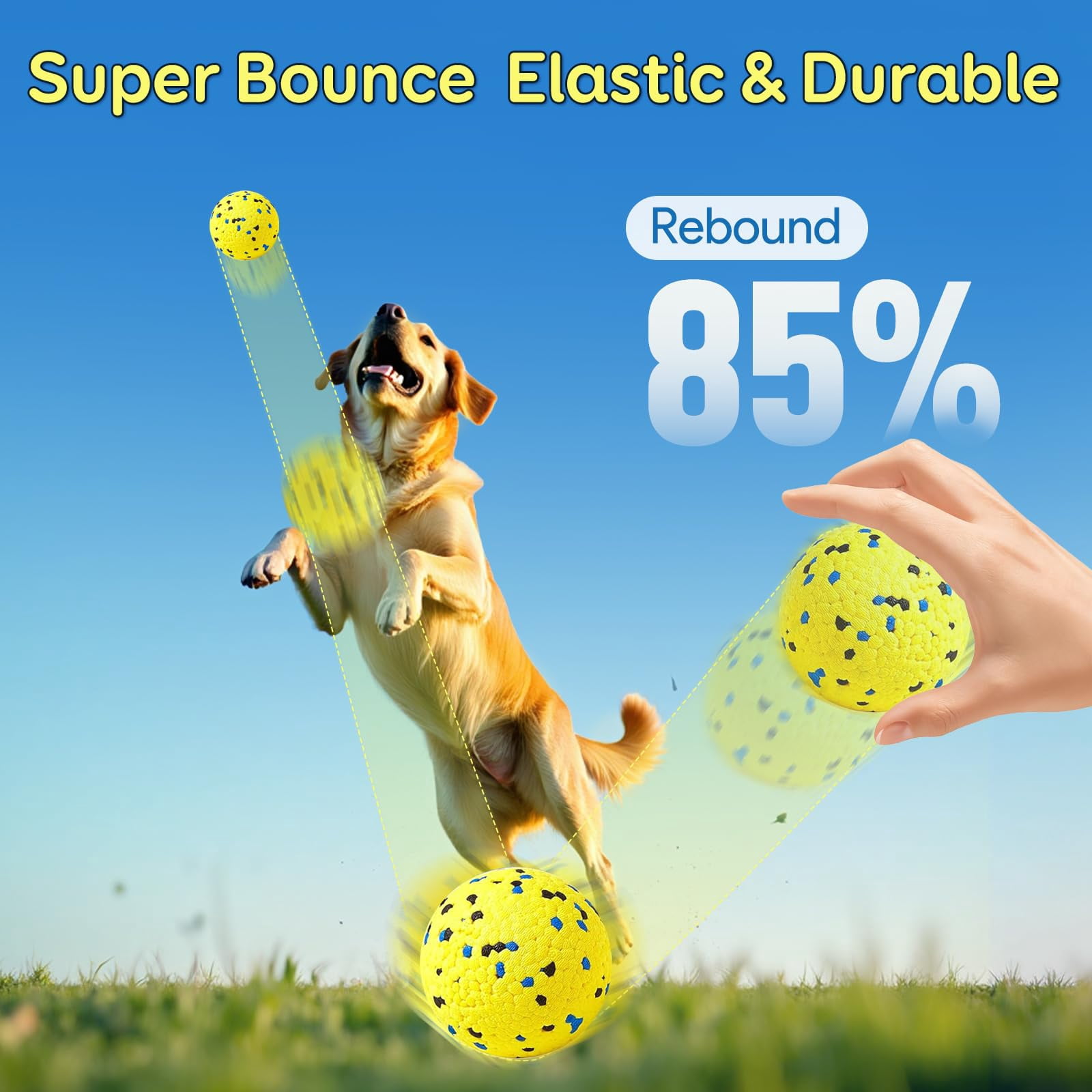 mirlewaiy Dog Balls Tennis Ball Toys Dog Toys for Aggressive Chewers Durable Teething Chew Toys Water Toy Fetch Ball for Large Medium Small Dog and Puppies (4 Balls)