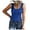 Blue, variant on Women's Sleeveless Button Vest - Casual Round Neck Knit Shirt, Bra Design with Lace Splice, Adjustable Straps