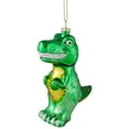 thumbnail image 4 of Northlight 4.75" Green Dinosaur Glass Christmas Ornament, 4 of 6
