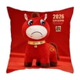 thumbnail image 2 of Uuiauoio Horse Zodiac Pillow Cover Flocked Plush Cute Animal Design Throw Pillow Case for Sofa Bed Living Room Home Decor Year of the Horse Theme, 2 of 6