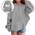 thumbnail image 5 of MDUKONU Hoodies for Girls Kids Boys Cute Sweatshirt Oversized Long Sleeve Pullover Tops Trendy Preppy Clothes Size: 4-5 Years Grey, 5 of 7