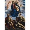 thumbnail image 2 of Jacopo Tintoretto 11x14 Black Ornate Wood Framed Double Matted Museum Art Print Titled: Mary with the Child, Venerated by St. Marc and St. Luke (Before 1570), 2 of 5