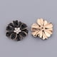 thumbnail image 5 of 10 botones planos con forma de flor de perlas y diamantes de imitación para manualidades y costura. negro + diamantes de imitación, 5 of 9