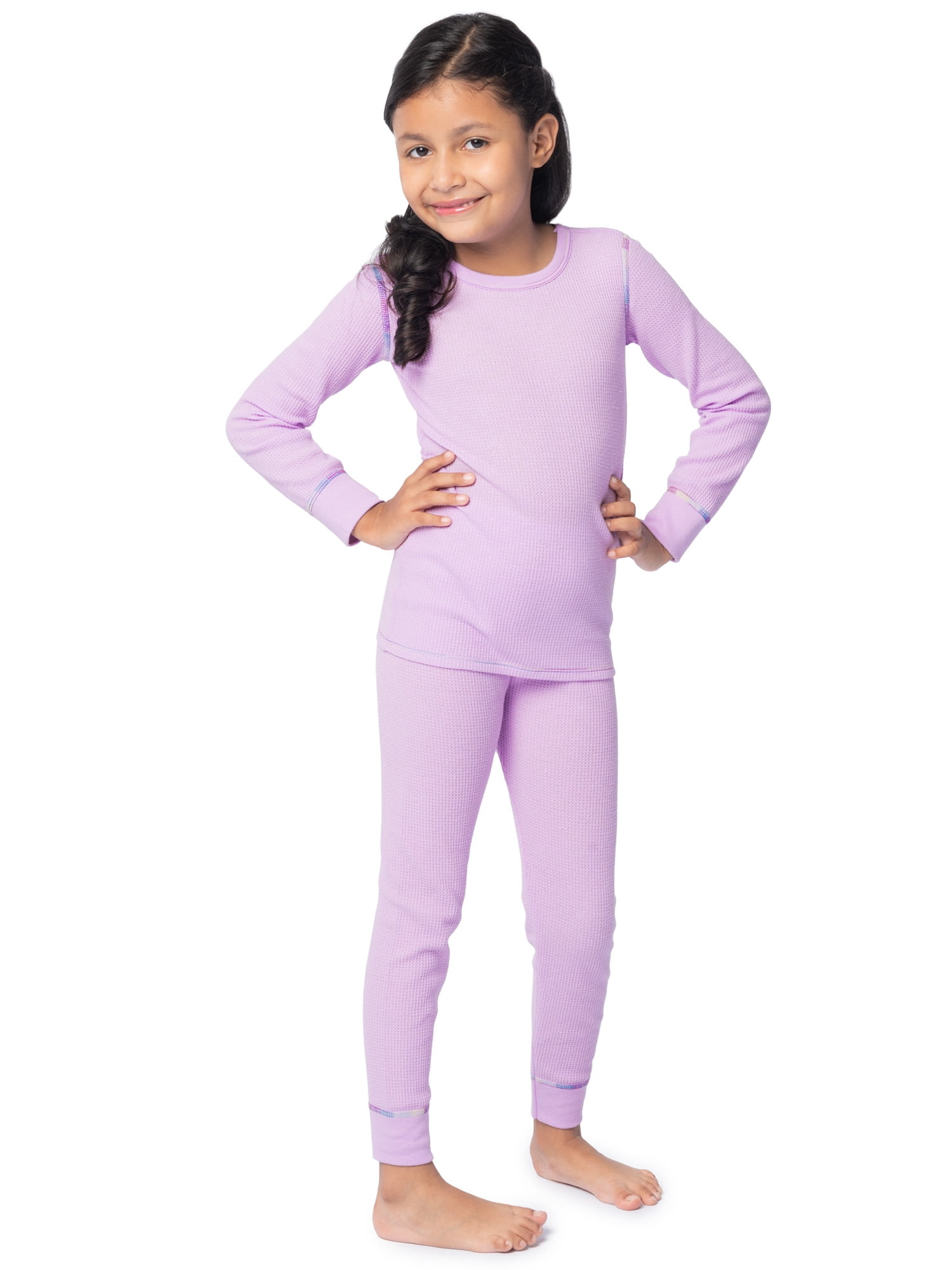 Athletic Works Boy's & Girl's Waffle Thermal Underwear Crew Top & Bottom Set, Sizes XS-XXL