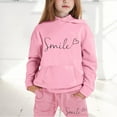 thumbnail image 3 of Baby Sets Girl Cute Print Long Sleeve Sweatsuit Pullover Tops and Pants Kids 2pcs Outfits Fall Winter Suit Pink,12-13 Years, 3 of 4