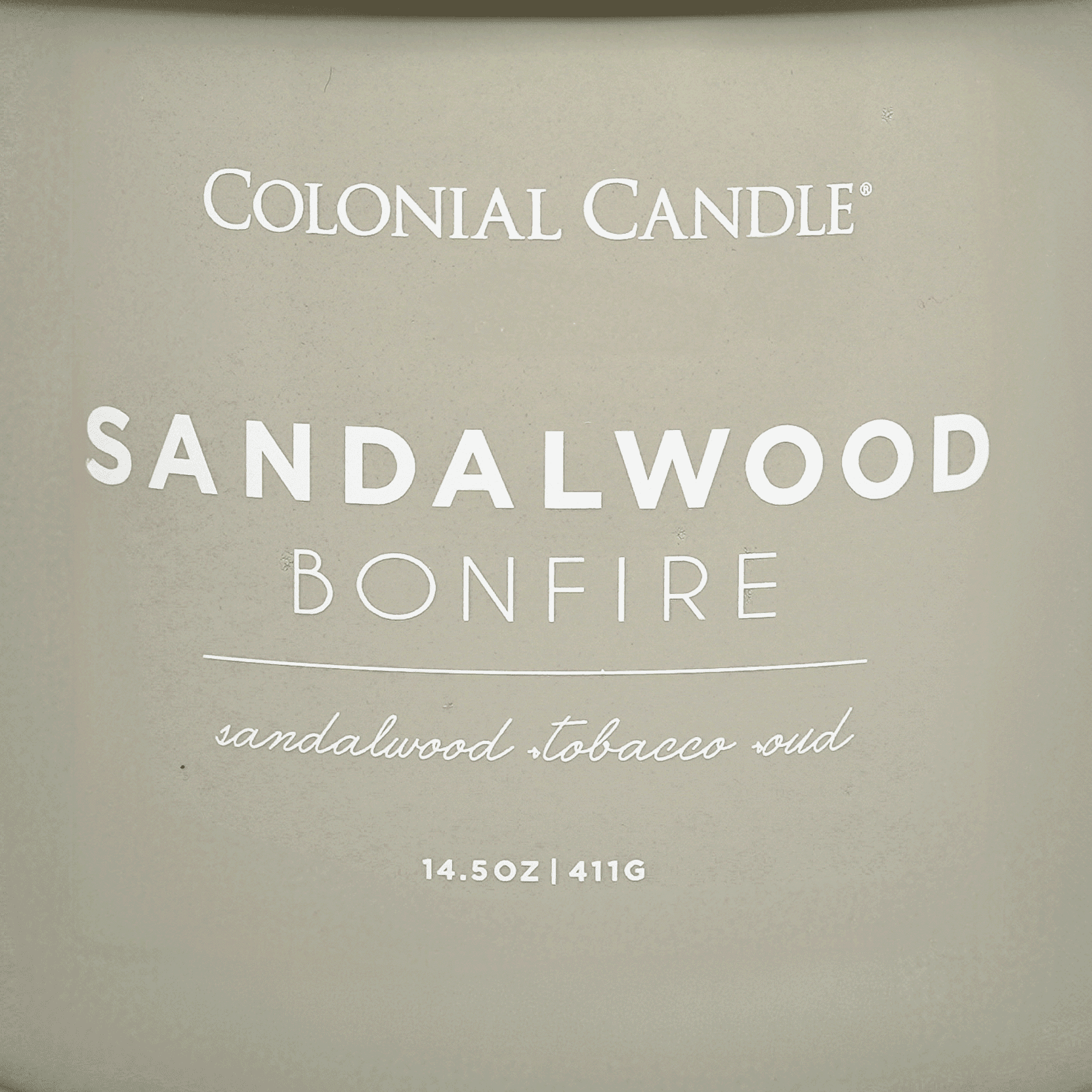 Colonial Candle Sandalwood Bonfire 14.5 oz 3 Wick Candle, Gray