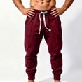 thumbnail image 2 of PNTUTB Men's Cuffed Joggers Elastic Waist Drawstring Trousers Solid Color Loose Casual Comfort Workout Sporty Pants with Pockets, 2 of 7